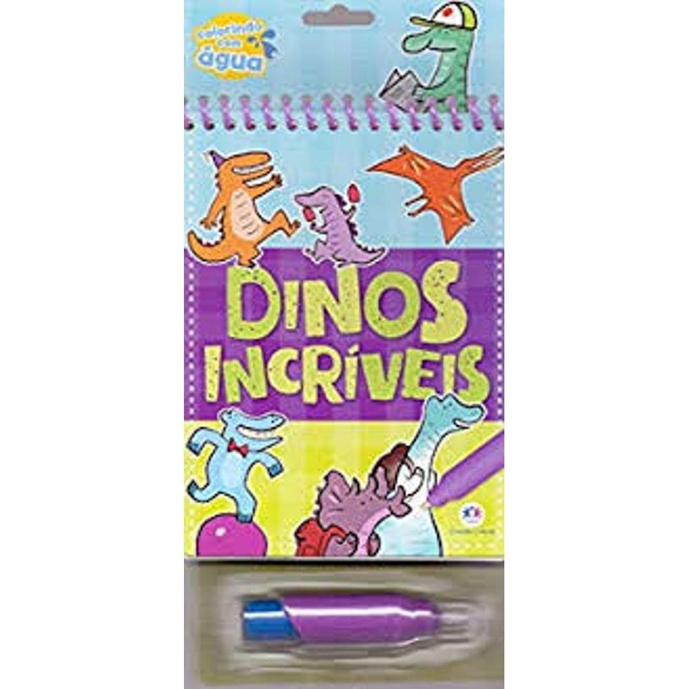 Livro Colorindo Com Água - Dinos Incríveis