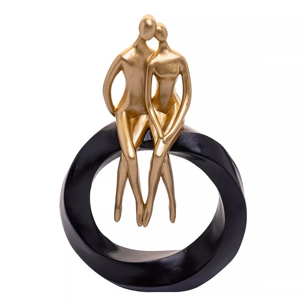 Figura Decorativa Casal de Resina 14x5x22cm 61702 - Wolff