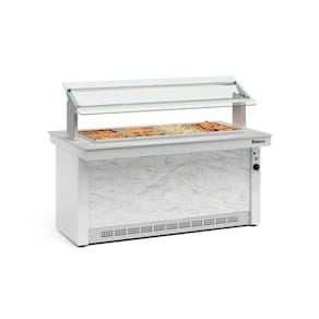 Buffet Quente 8 Cubas Gbta175 Gelopar 8gns 220v Branco E Mármore