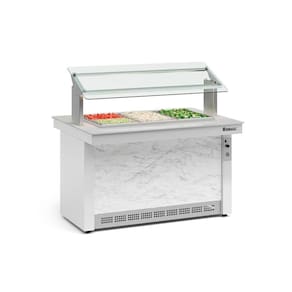 Buffet Refrigerado 6 Cubas Gbrf140 Gelopar 6gns 220v Branco E Mármore