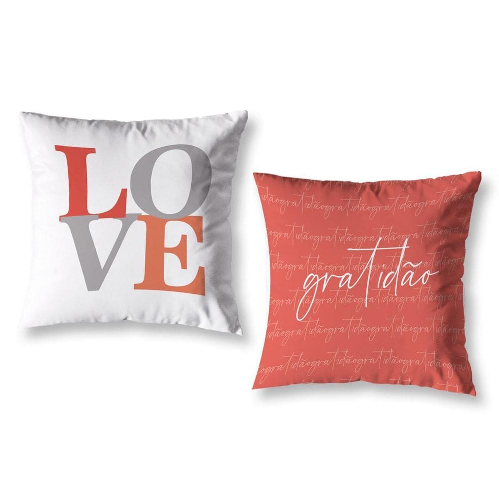 Kit 2 Almofadas Cheias 40 X 40 Estampadas Chevron Laranja