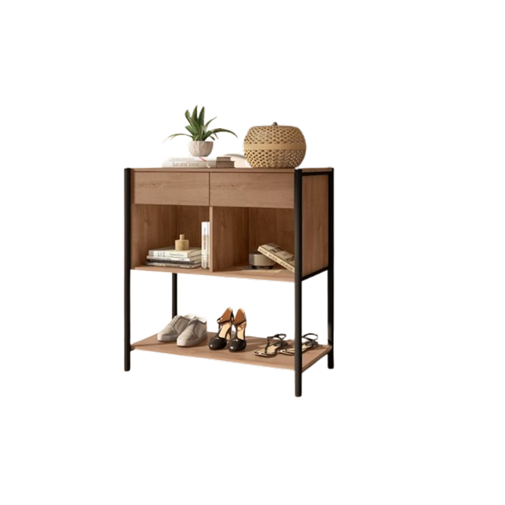 Comoda Decorativa Sevilha 2 Gavetas Preto Demolição - Montanaris Decor