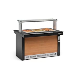 Buffet Quente 6 Cubas Gbta140 Gelopar 6gns Preto E Madeira 220v