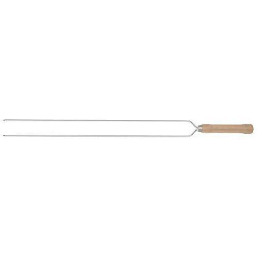 Espeto Duplo 65Cm Aço Carbono Cromado