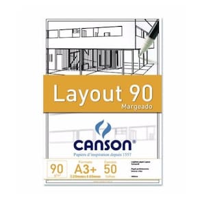Bloco Canson Técnico Layout 90 - Margeado A3+ 50 Folhas