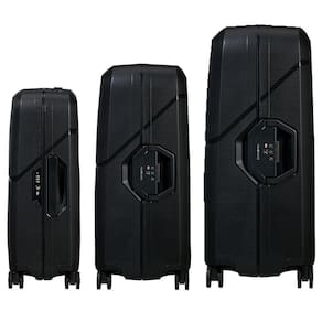 Conjunto De Malas Magnum Eco Samsonite Polipropileno Cadeado Tsa 4 Rodas Duplas Preto P-M-G