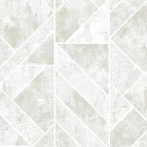 Papel de Parede Geométrico Bege e Branco - 10m x 0.53m