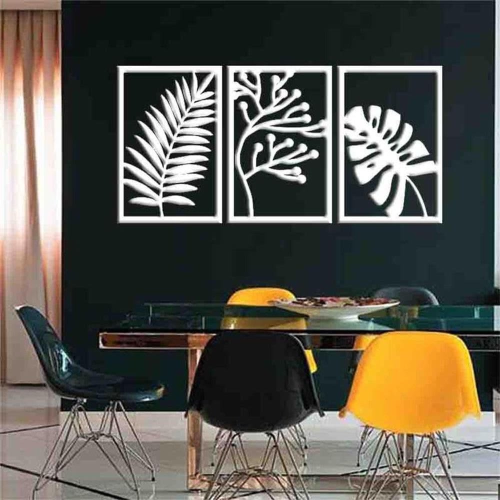 Quadro Decorativo Folhas Abstratos Vazado - Mdf 3Mm 003