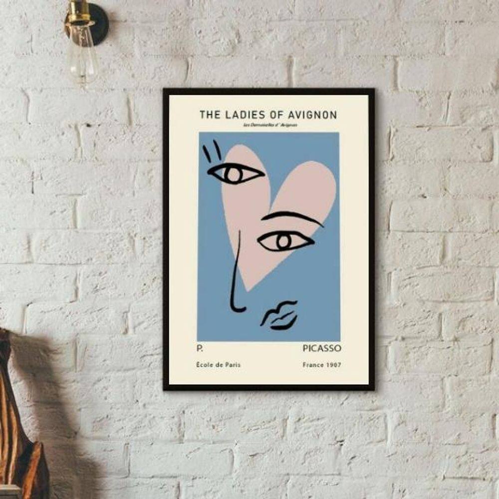 Quadro Picasso - The Ladies Of Avignon 33X24Cm - Com Vidro