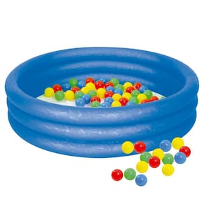 Piscina de Bolinhas Inflável Cor Azul com 100 Bolinhas - Mor