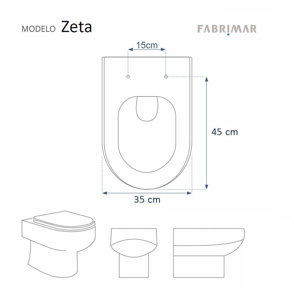 Assento Sanitario Poliester Zeta Branco para vaso Fabrimar