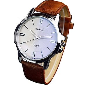 Relógio Yazole 332 Masculino Analógico 46mm Couro