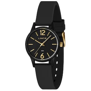 Relógio Lince Feminino Preto Pequeno Pulseira Silicone
