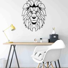 Quadro Decorativo Adorno Leão 3Mm Vazado - Mdf