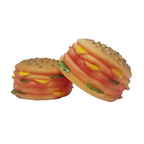 Hambúrguer De Borracha Brinquedo Para Pet 03 Peças
