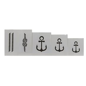 Kit Stencil 5 Peças Plástico Flexível - Diversos Tamanhos
