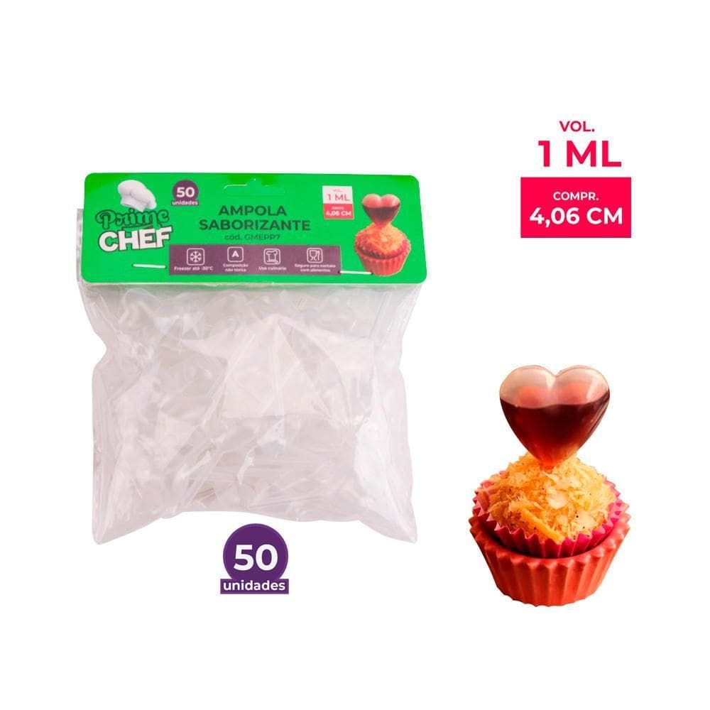 Ampola Saborizante Coração 1Ml - 50Unid - Gmepp7