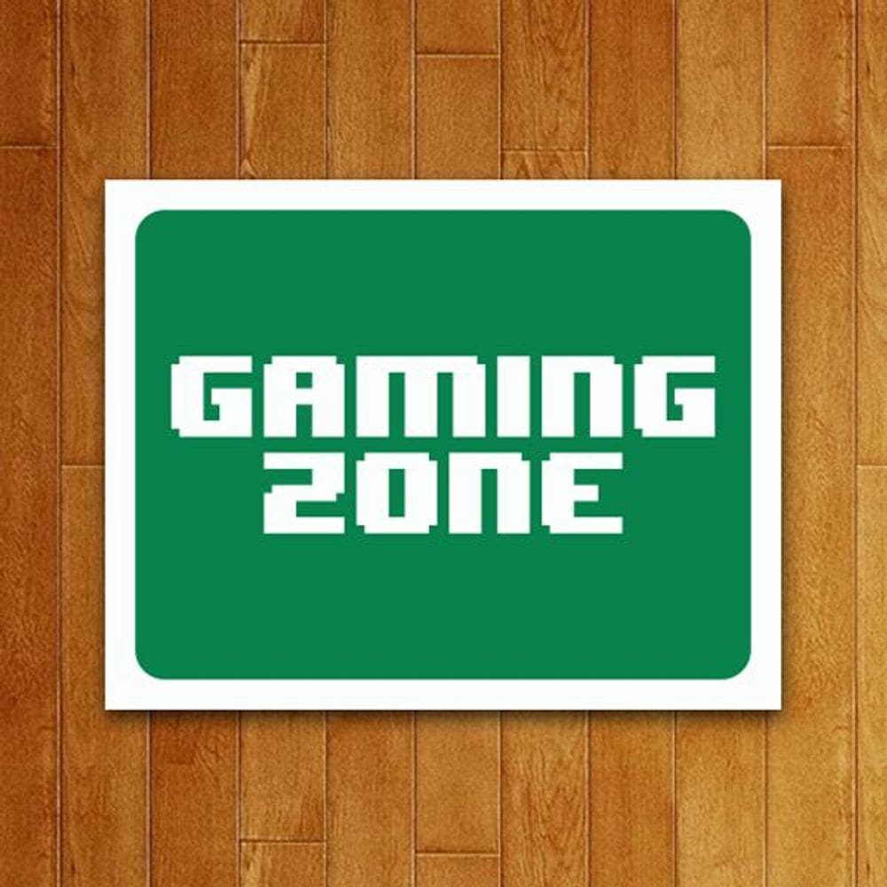 Placa Decorativa Sinalização - Gaming Zone