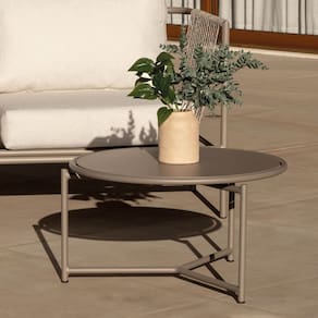 Mesa de Centro Baixa Ø60cm Refúgio Cabecasa Madeiramadeira Champanhe Micro