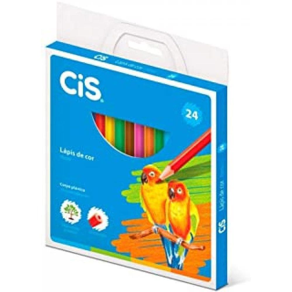 Lápis De Cor Com 24 Cores Cis Plastic - 45.1300