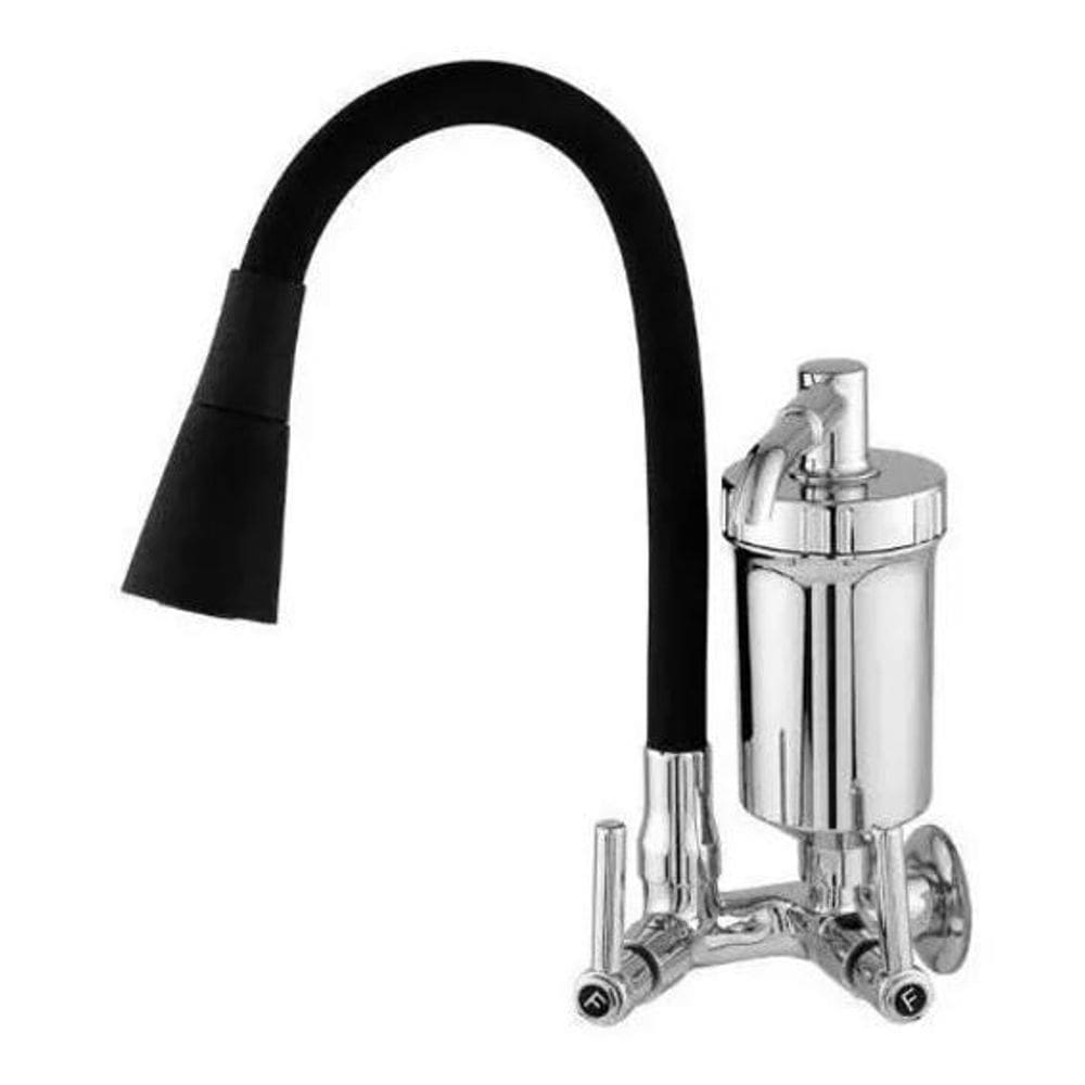 Torneira Gourmet Preta Cozinha 2 Jatos Filtro Parede Preto