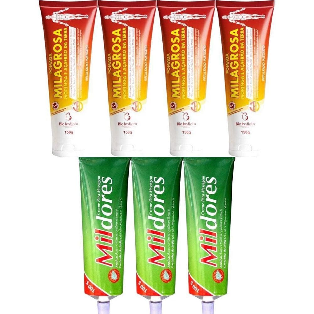 Kit 4 Pomada Milagrosa 150G 3 Creme Massagem Mil Dores 100G