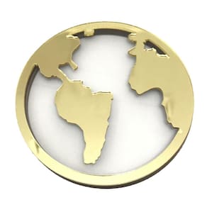 Kit Shaker Box Globo Mundi Acrílico Dourado 7 Cm - 046477