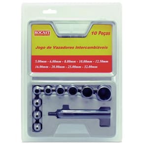 Jogo Vazadores Intercambiáveis 50 A 320 Mm 10 Peças Rocast