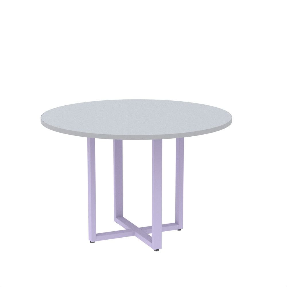 Mesa de Reunião Redonda 100cm Mrr1100p25tub Cinza/Lilás
