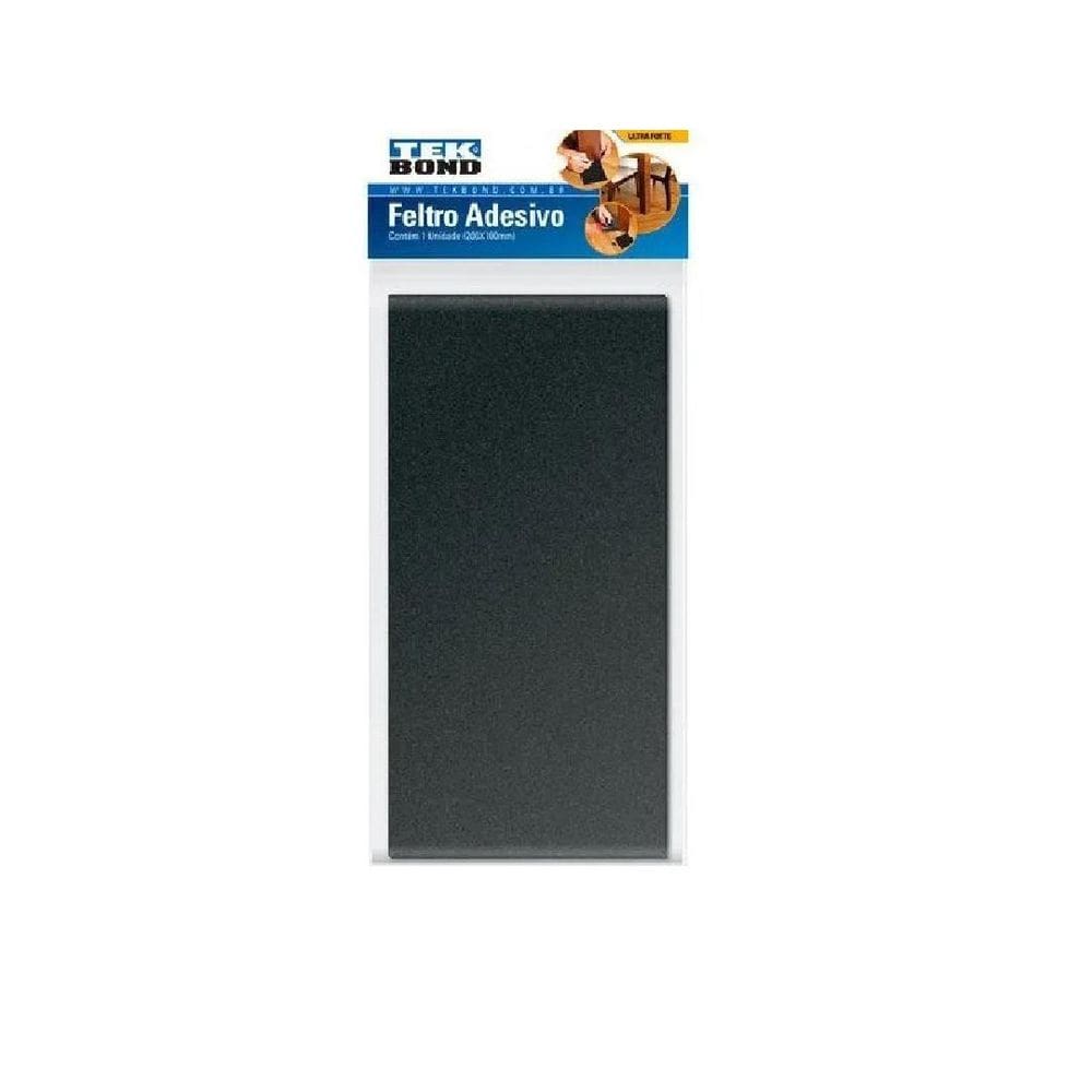 Feltro Retangular 200X100 Preto Cartela Com 1 Tekbond
