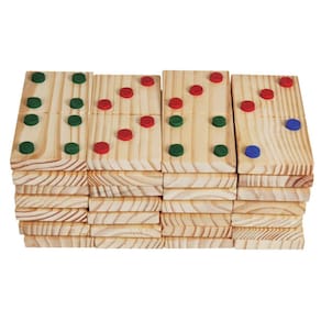 Dominó Gigante Madeira 28 Peças 160x80mm - Educativos