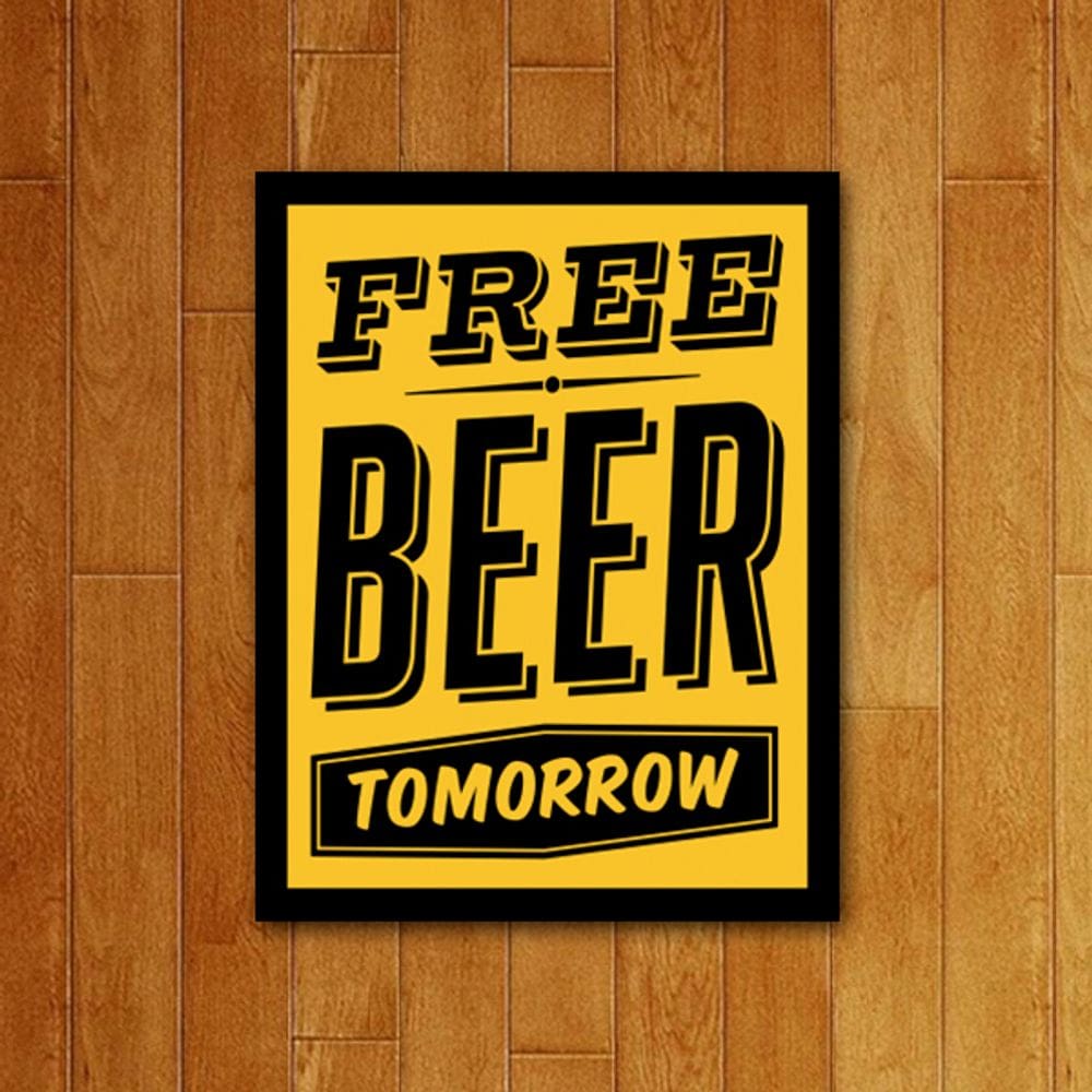 Placa Decorativa - Free Beer Cerveja