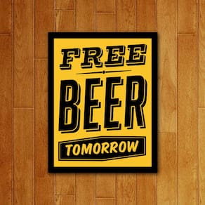 Placa Decorativa - Free Beer Cerveja