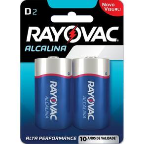 Pilha Rayovac Alcalina Grande com 02