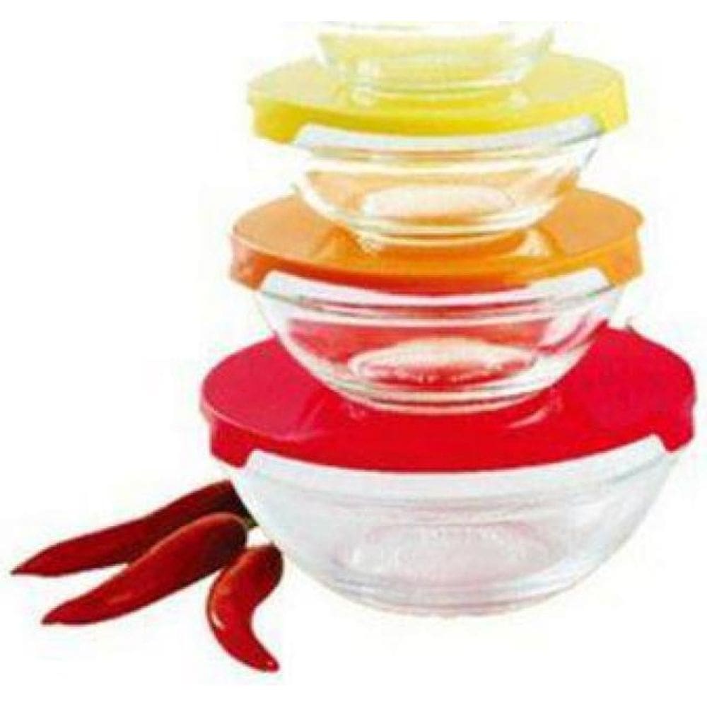 Jogo Tigela 5 Peças Com Tampa Colorida