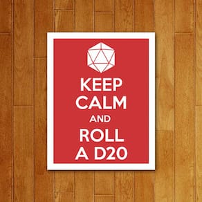 Placa Decorativa Rpg - Keep Calm Dado D20