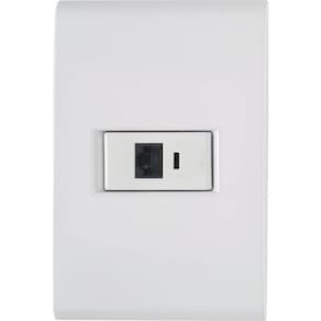 Conjunto 4x2 Com 1 Tomada Telefone Rj11 Tramontina Liz Branco