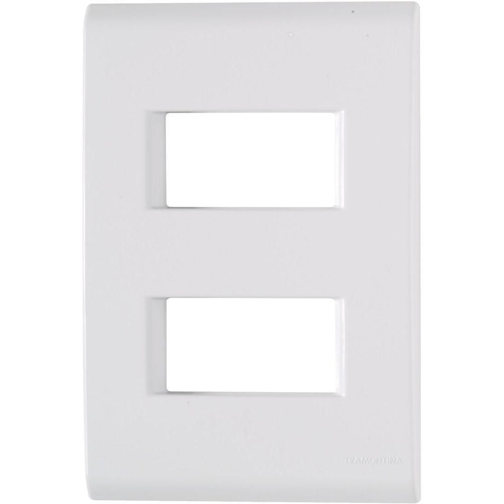 Kit 9 Placa 2 Postos Afastados 4x2 Tramontina Liz Branca