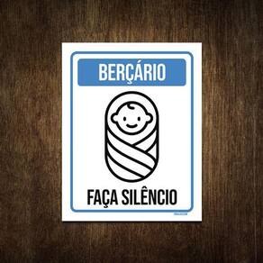 Placa De Sinalização - Berçário Faça Silêncio 18X23