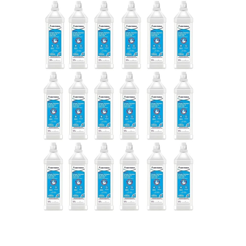 Kit C/20 Soro Fisiológico ADV Farma 0,9% Bico Dosador - 500ml