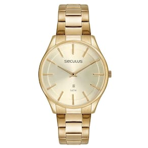 Relógio Seculus Masculino Ref: 77182Gpsvda2 Slim Dourado