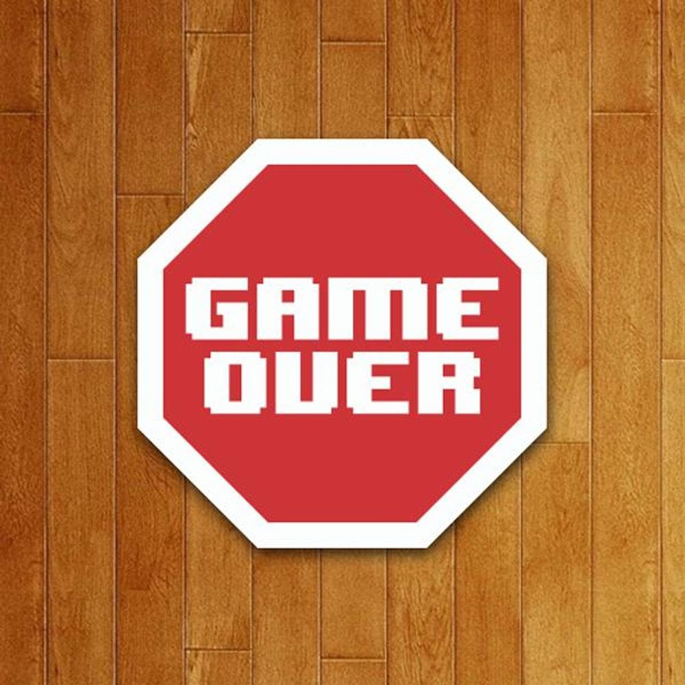 Placa Decorativa - Game Over