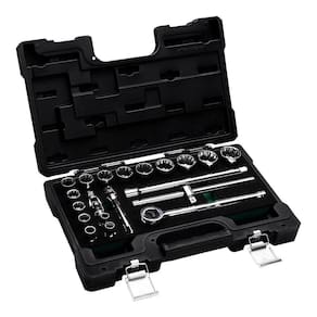 Jogo de Soquetes Estriados com 20 Peças de 3/8" à 1.1/4" Encaixe de 1/2" - Belzer 204906BJ
