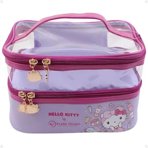 Necessaire Organizadora Transparente Hello Kitty by Klass Vough Lilás Kchk-01l