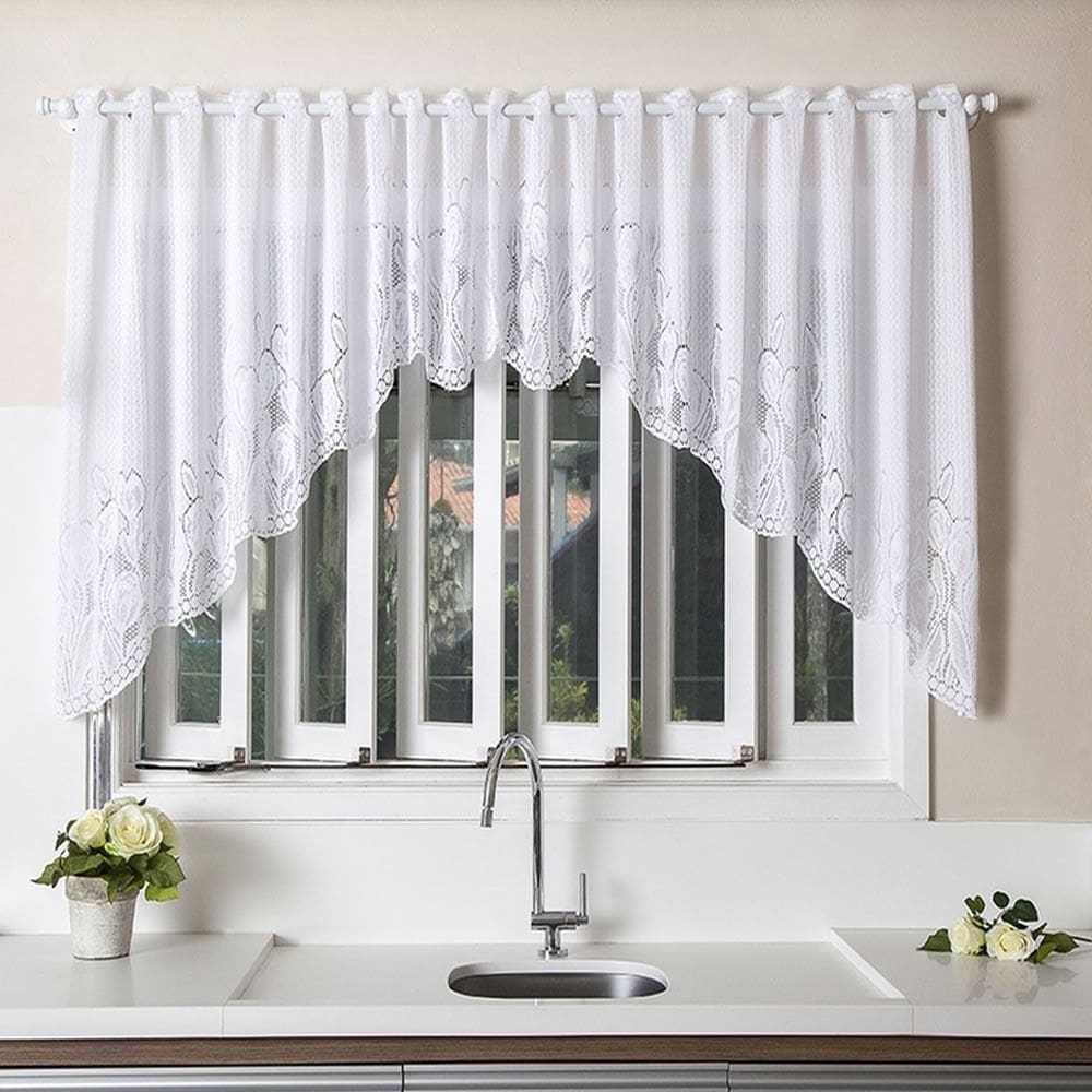 Cortina de Renda Cascata Tulipinhas 2,00x1,00m