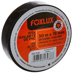 Fita Isolante Pvc Antichamas 30m x 19mm 10 Unidades Foxlux