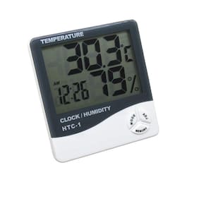 Relógio Digital HTC-1 Branco Higrômetro 16x10x2cm