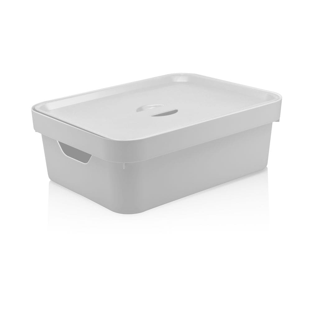 Caixa Organizadora Com Tampa Branca Marca Ou 36x27x13 Cm
