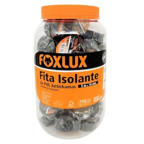 Fita Isolante de PVC Antichamas 5 M Preta Pote com 50 Un Foxlux