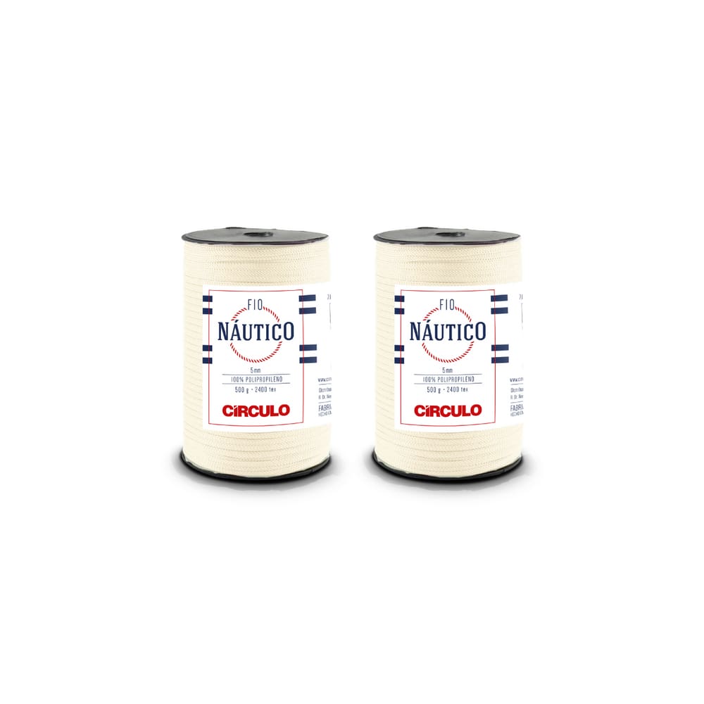 Kit 2 Fio Náutico Círculo - Cor 1074 Creme